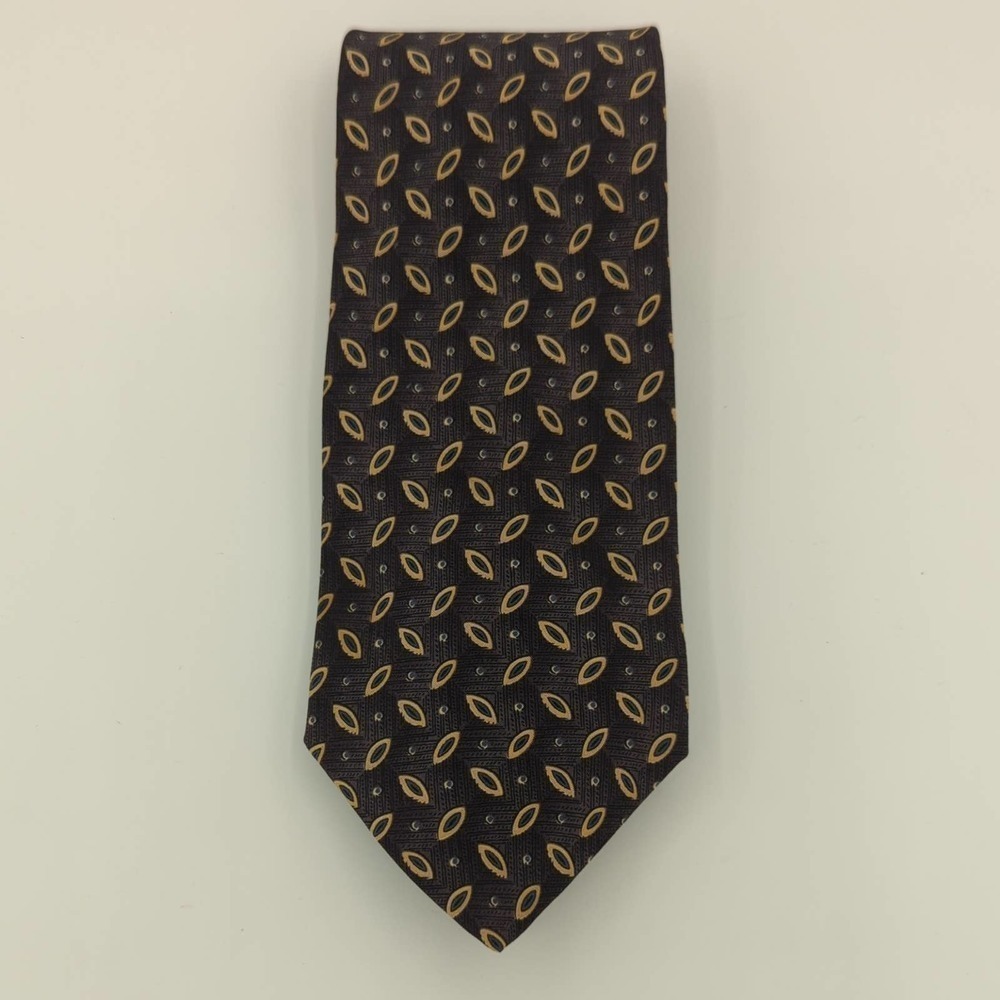 Oscar de la Renta Menswear Silk Neck Tie Geometric Pattern Made In Italy‎